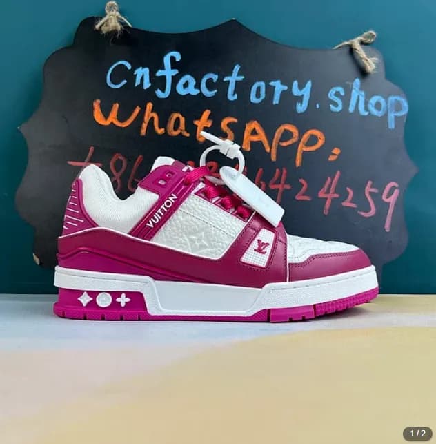 Lv Trainer Low White Fuchsia — Shoes from Weidian