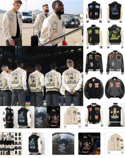 off white varsitys — Jackets from Taobao