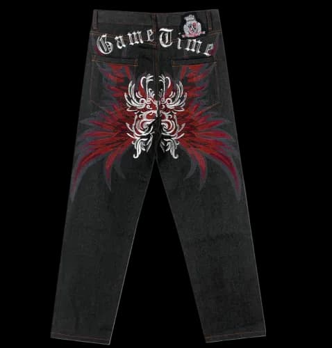 GAMETIME EMBROIDERED JEANS — Pants from 1688