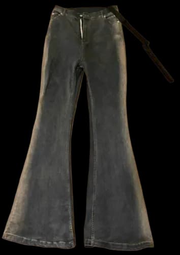 RICK OWENS WASHED FLARED DENIM — Pants from Taobao