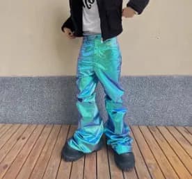 Rick owens waxed flared pants — Pants from Taobao