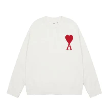 Ami Love 2023ss Classic Jacquard Big Love Round Neck Sweater 15 Colors — Hoodies from Weidian, photo 2 of 2