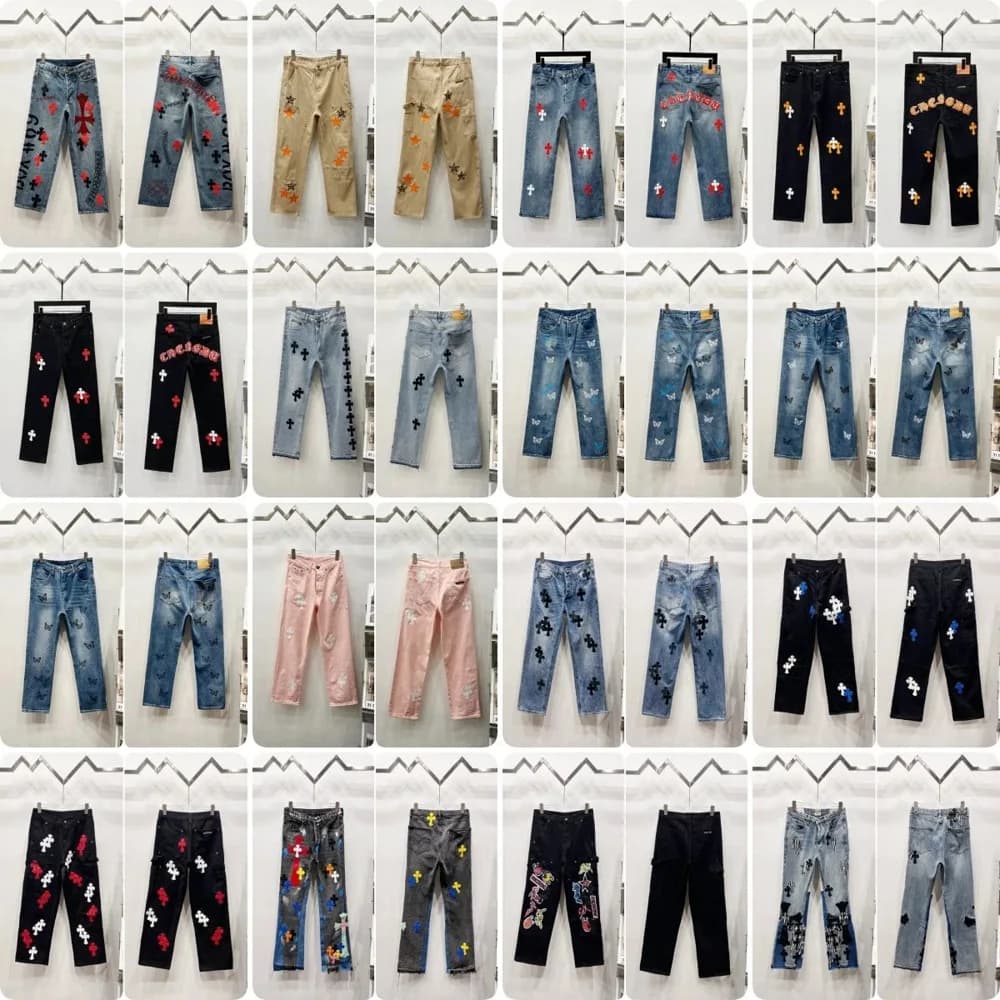 Chrome Hearts Cross Patch Washed Jeans — pants from Weidian
