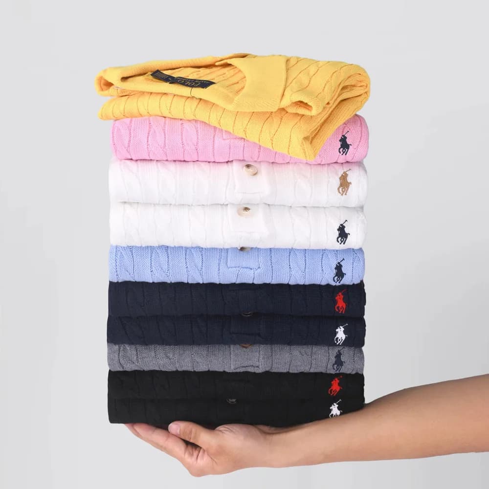 Polo Style Cable Knit Sweater — clothing from Weidian
