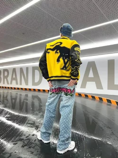 Varsity Style Panther Graphic Jacket — clothing from Weidian