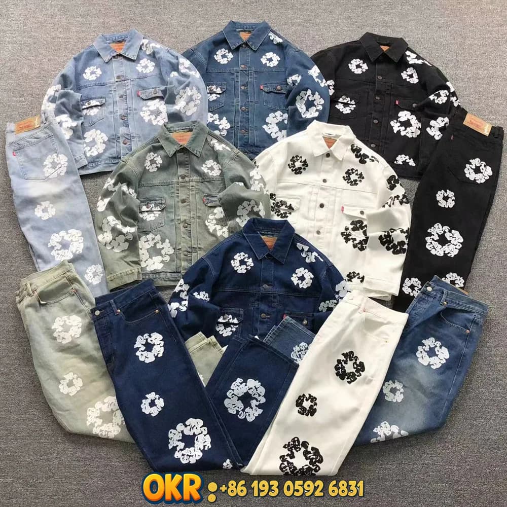 Denim Tears Style Cotton Wreath Denim — pants from Weidian