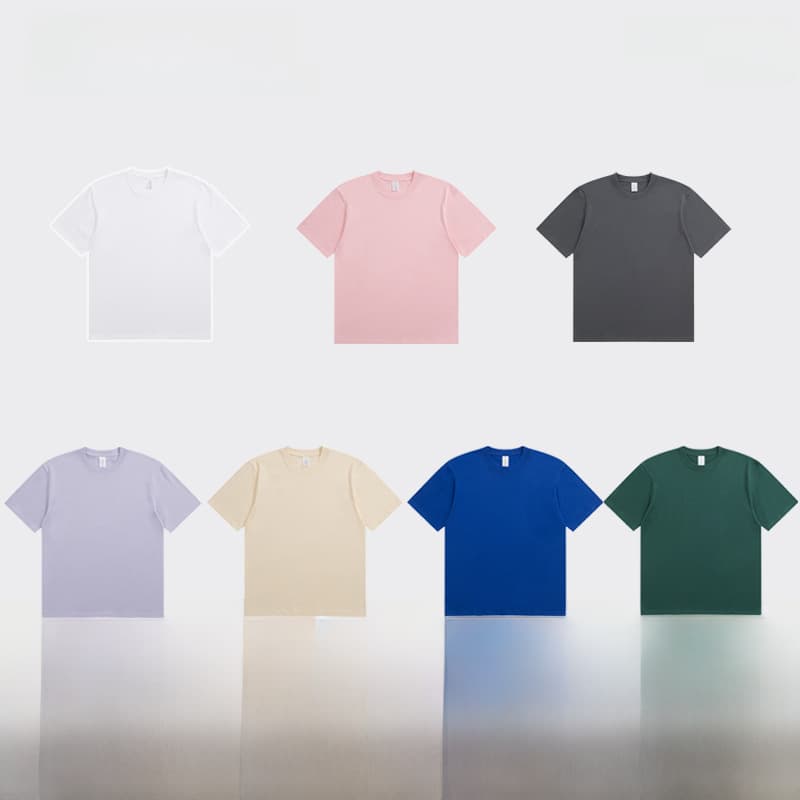 2024 Cotton T shirt Men's 230g Heavy Solid Color Crewneck Short Sleeve Casual Combed Cotton Unisex T shirt — T-Shirts from 1688