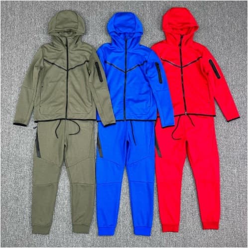 Cross border sports suits for men, spring and autumn new knitted casual hooded cardigan, men's sportswear, sweatshirts and sweatpants sets from 1688