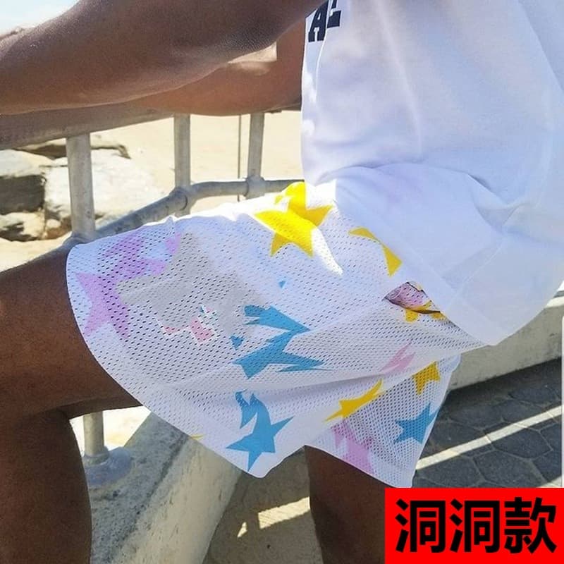 EE American casual shorts fitness men's muscle sports shorts trendy beach pants mesh breathable cross border supply from 1688