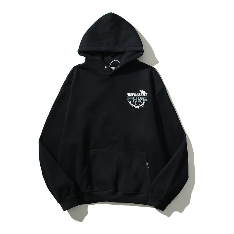 Cross border autumn and winter high street REP three dimensional foaming letters plus velvet hooded sweatshirt men and women loose ins trendy hoodie from 1688