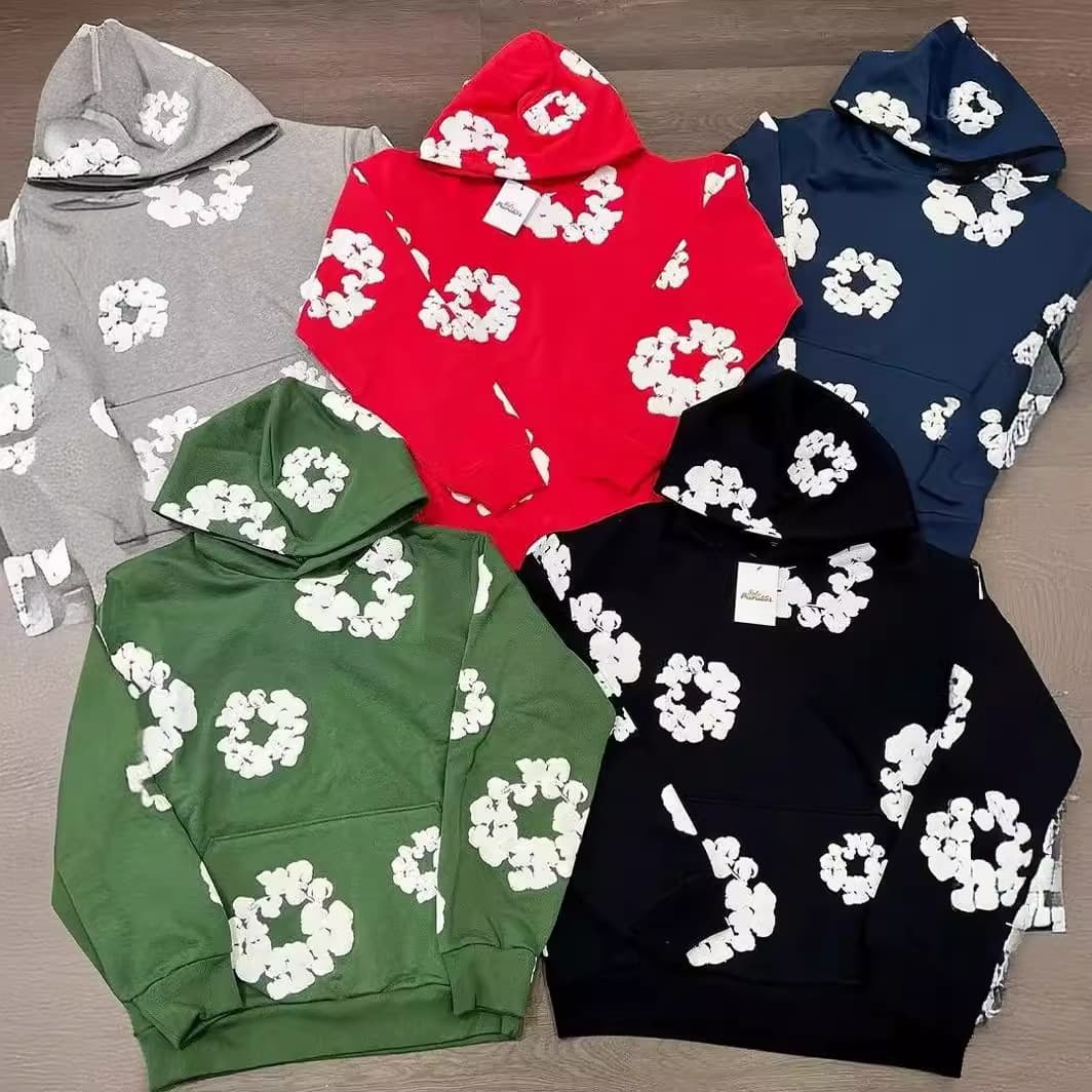 2024 European and American trendy brand foam printing loose sweatshirt Y2K hip hop street wear men and women pullover casual tops from 1688