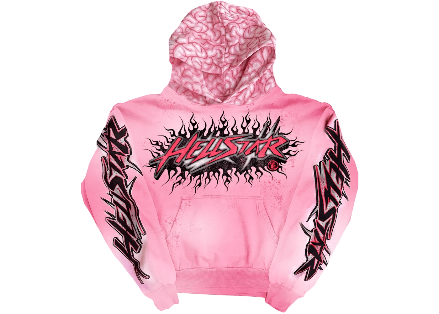 Hellstar Brainwashed With Brain Hoodie Pink — Hoodies from Taobao