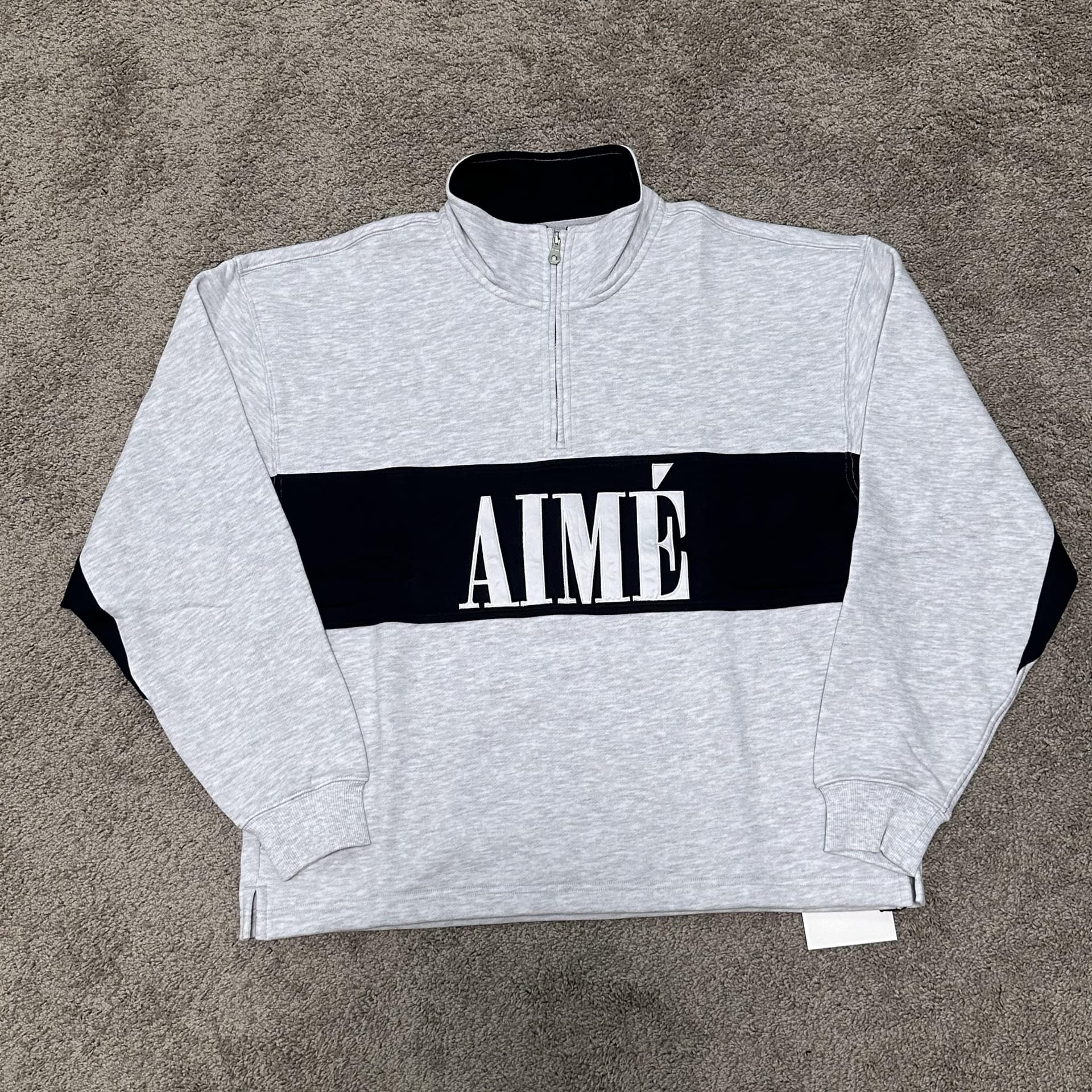 Aime Half Zip Up Crewneck — Hoodies from Taobao