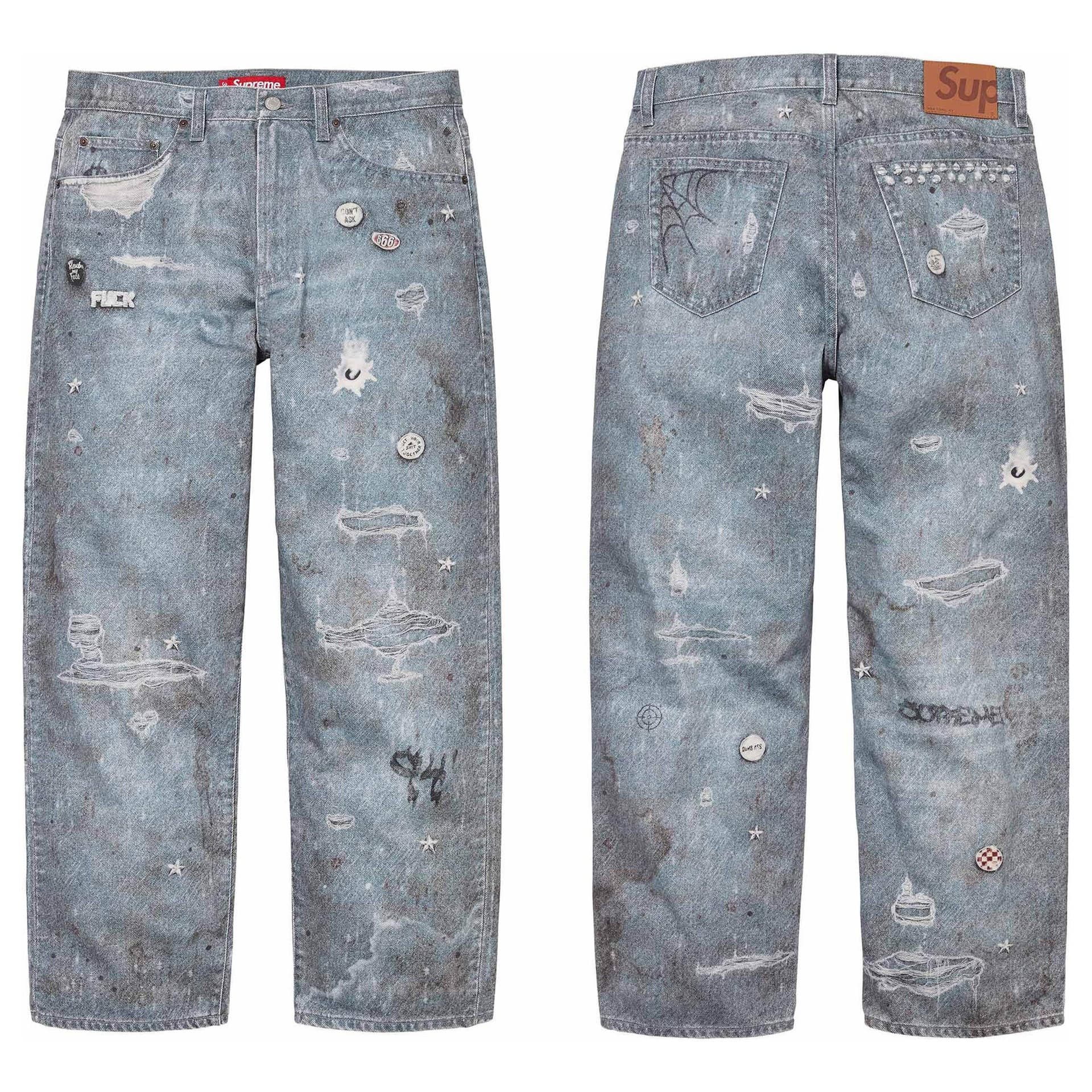 Supreme HJR TROMPE L'OEIL LOOSE FIT JEANS — Pants from Taobao