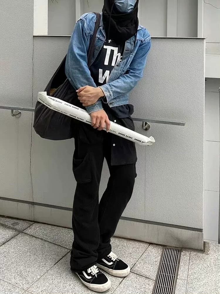 CRSC NUMBER NINE Six pocket Multi pocket Archive Flared Loose Casual Sports Pants Sweatpants from Taobao