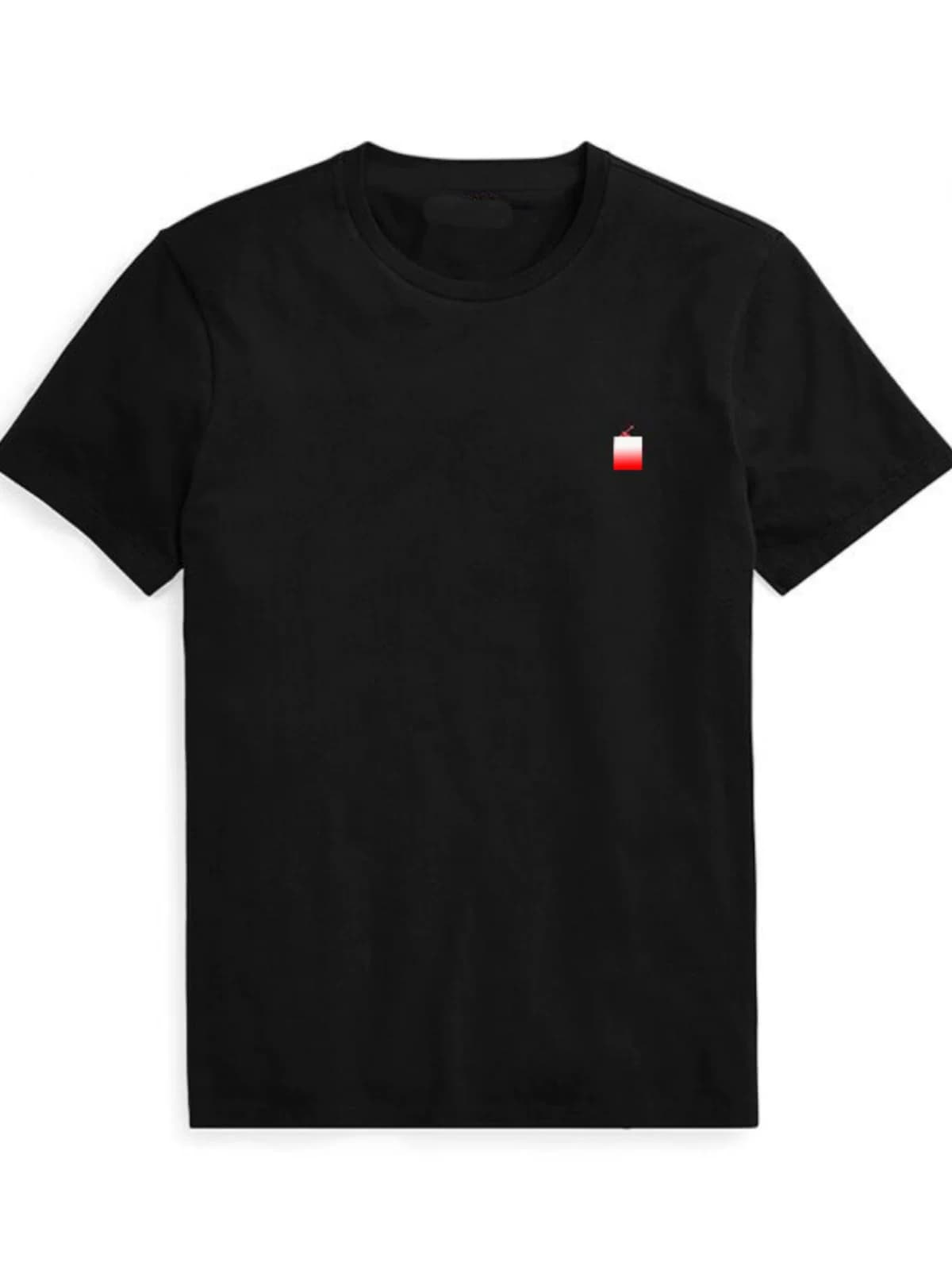 Short sleeved T shirt men's summer loose versatile round neck half sleeved top large size men's casual business embroidery couple wear from Taobao