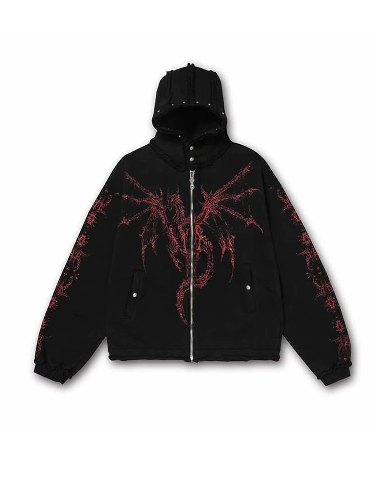 Thug Club Dragon Stud Zip Up — Hoodies from Taobao