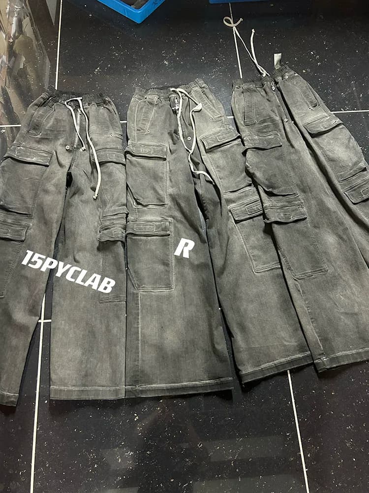 Original version RO main line 23SSBela Cargo heavy industry dirty wash smoke gray mop Cargo jeans from Taobao