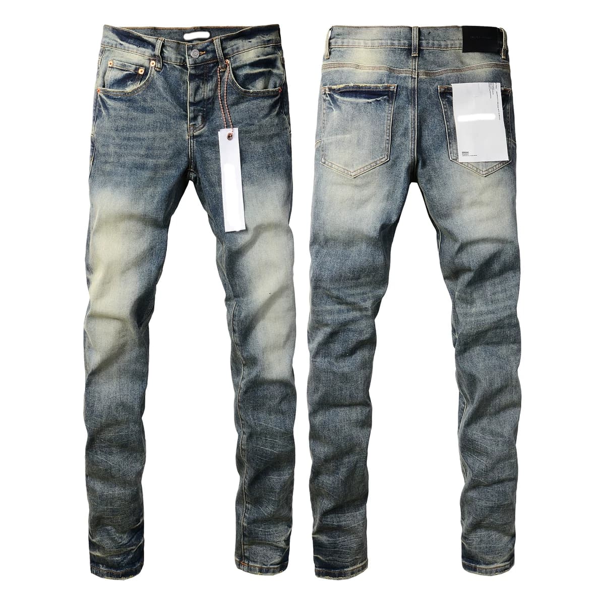 European and American fashion brand purpl solid color American retro hip hop fashion Pu Shuai drip slim stretch skinny jeans from Taobao