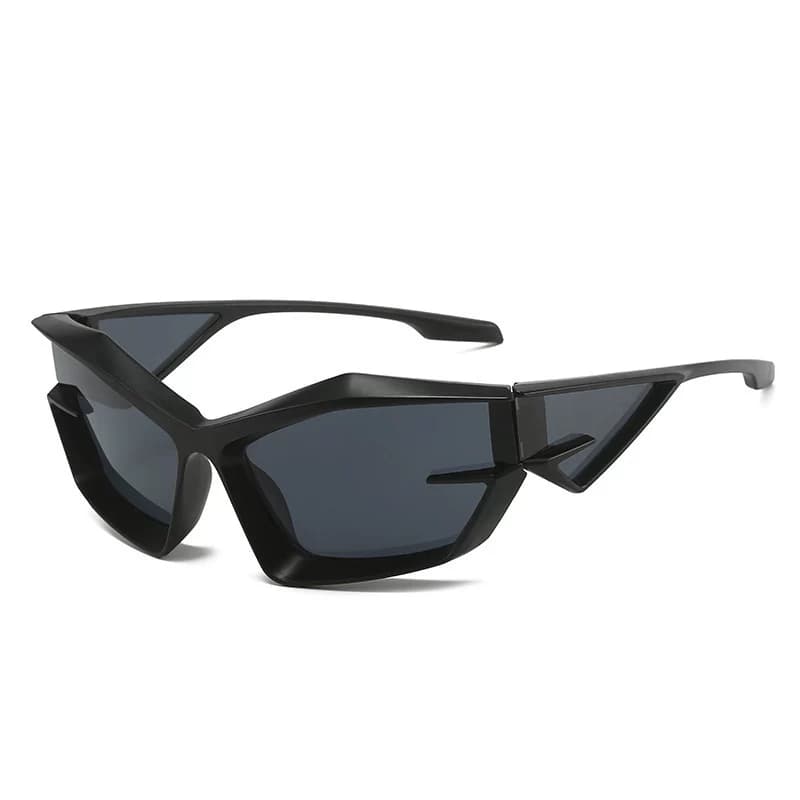So handsome niche pioneer future transparent frame black sunglasses men and women fashionable pull cool photo sunglasses trendy from Taobao