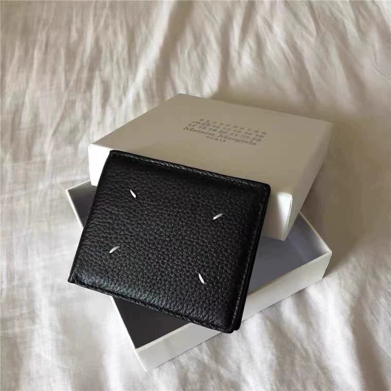 E1even7Margie style multi card slots lychee grain first layer cowhide folding wallet from Taobao