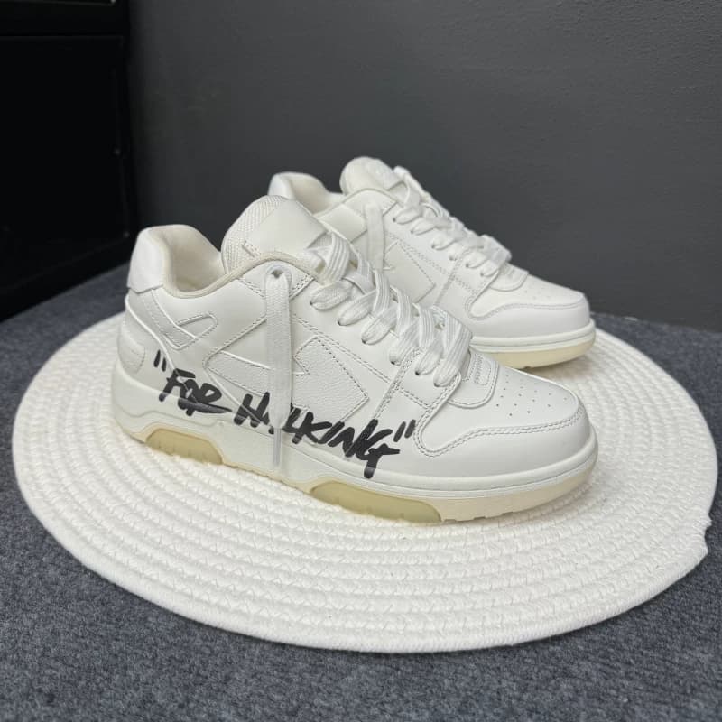 2024 summer off trendy brand sneakers men's genuine leather panda white shoes breathable low top sports casual shoes women's thick sole from Taobao