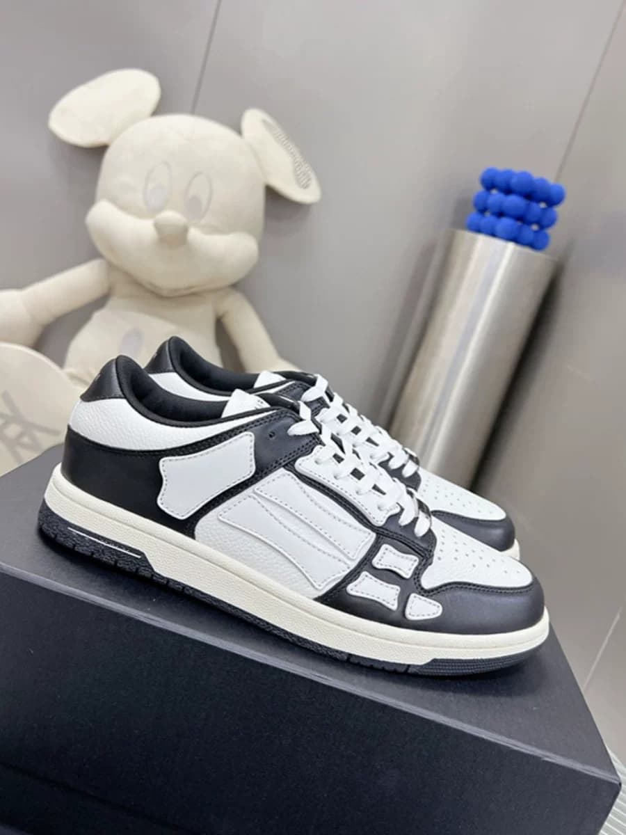 Fashion men's shoes black and white bone shoes couple genuine leather breathable summer flat shoes Yang Mi Wang Yibo sports casual shoes from Taobao