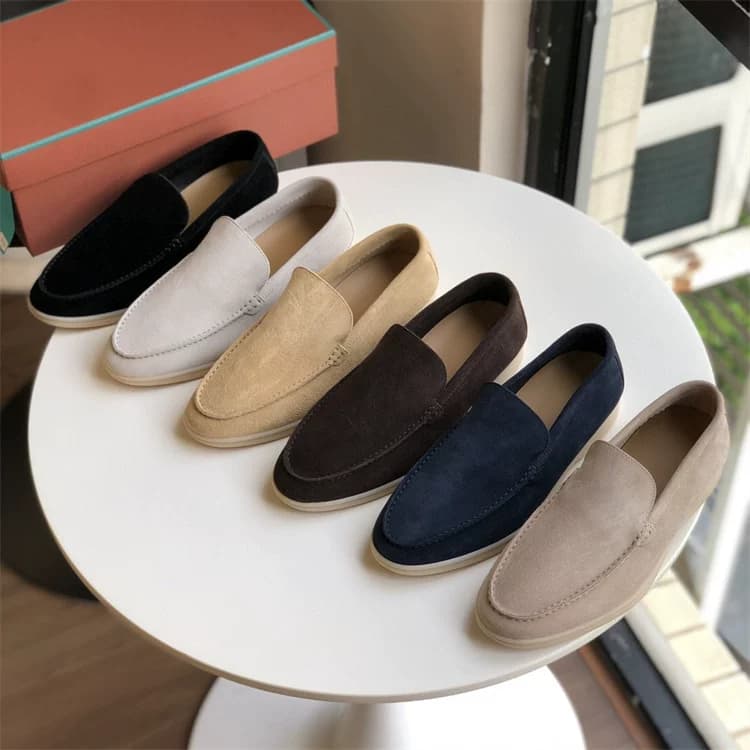 Pure original single shoes Italian sheep suede loafers flat casual slip on men's shoes foreign trade from Taobao