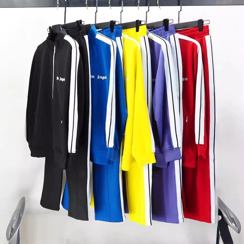 Correct version of trendy striped ribbon high street casual sports jacket couple suit foreign trade from Weidian