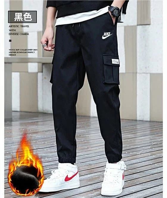 1954 Hooks Fashionable Men's Essential Overalls Plus Velvet Men's Multi Pocket Casual Closure Pants Super Stylish from Weidian