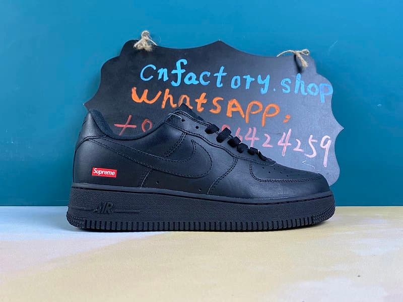 H40CN N1ke Air Force 1 Low Supreme Black CU9225 001 from Weidian