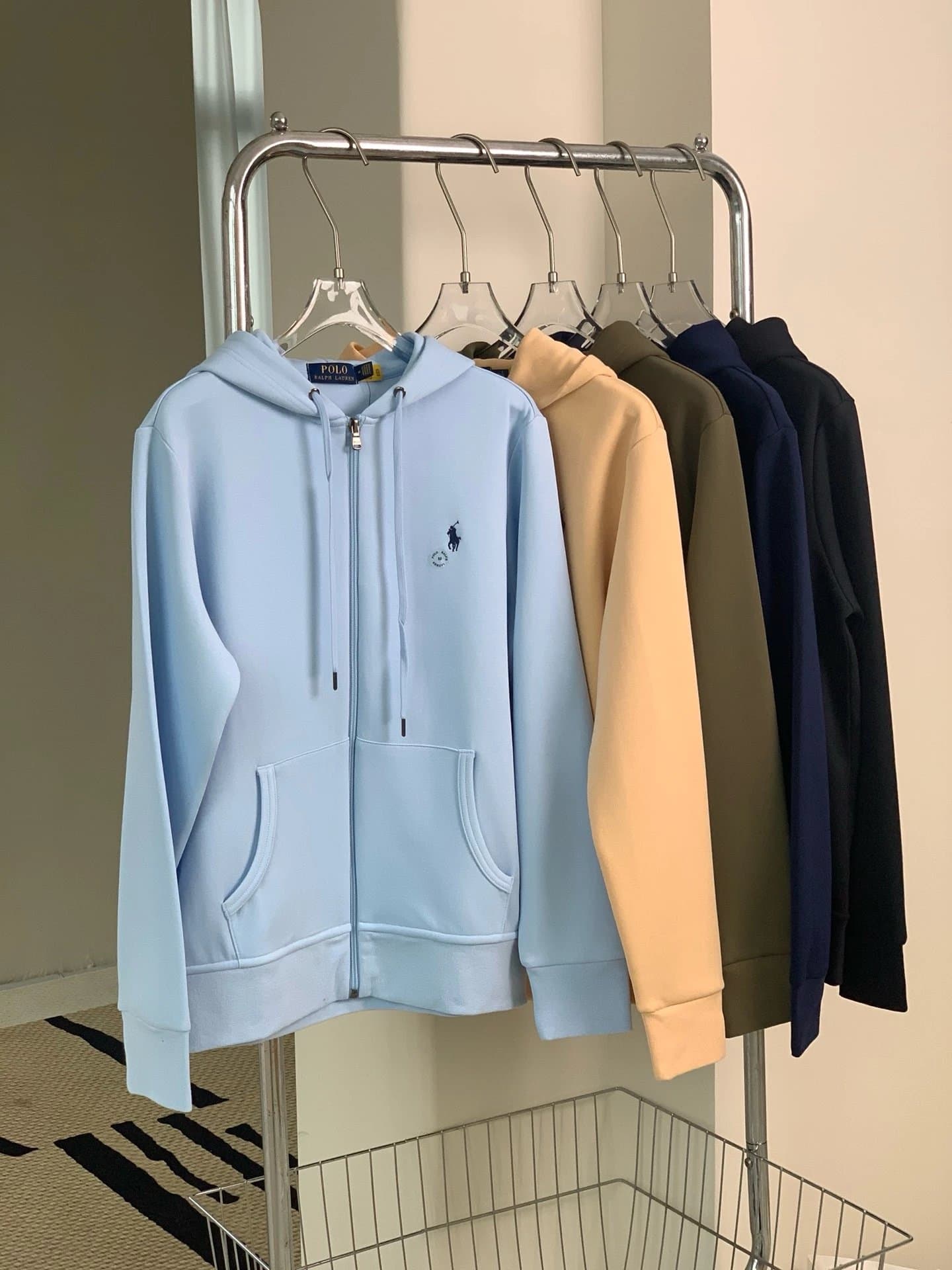 RL Five color zipper hooded cardigan for men and women KK AXY from Weidian