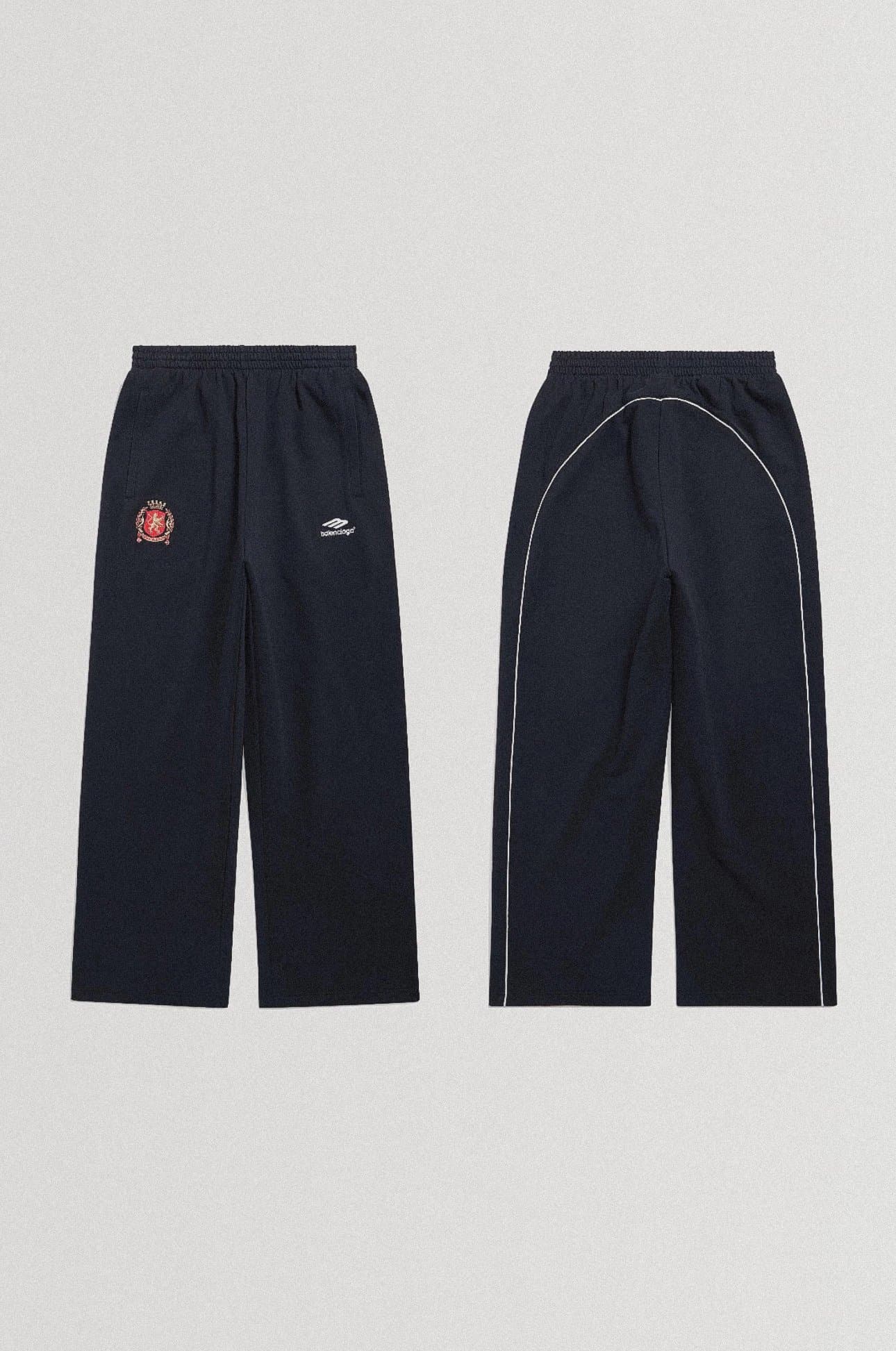 Ready stock Blcg Paris 24SS football crest art embroidery bump edge football trousers sweatpants from Weidian