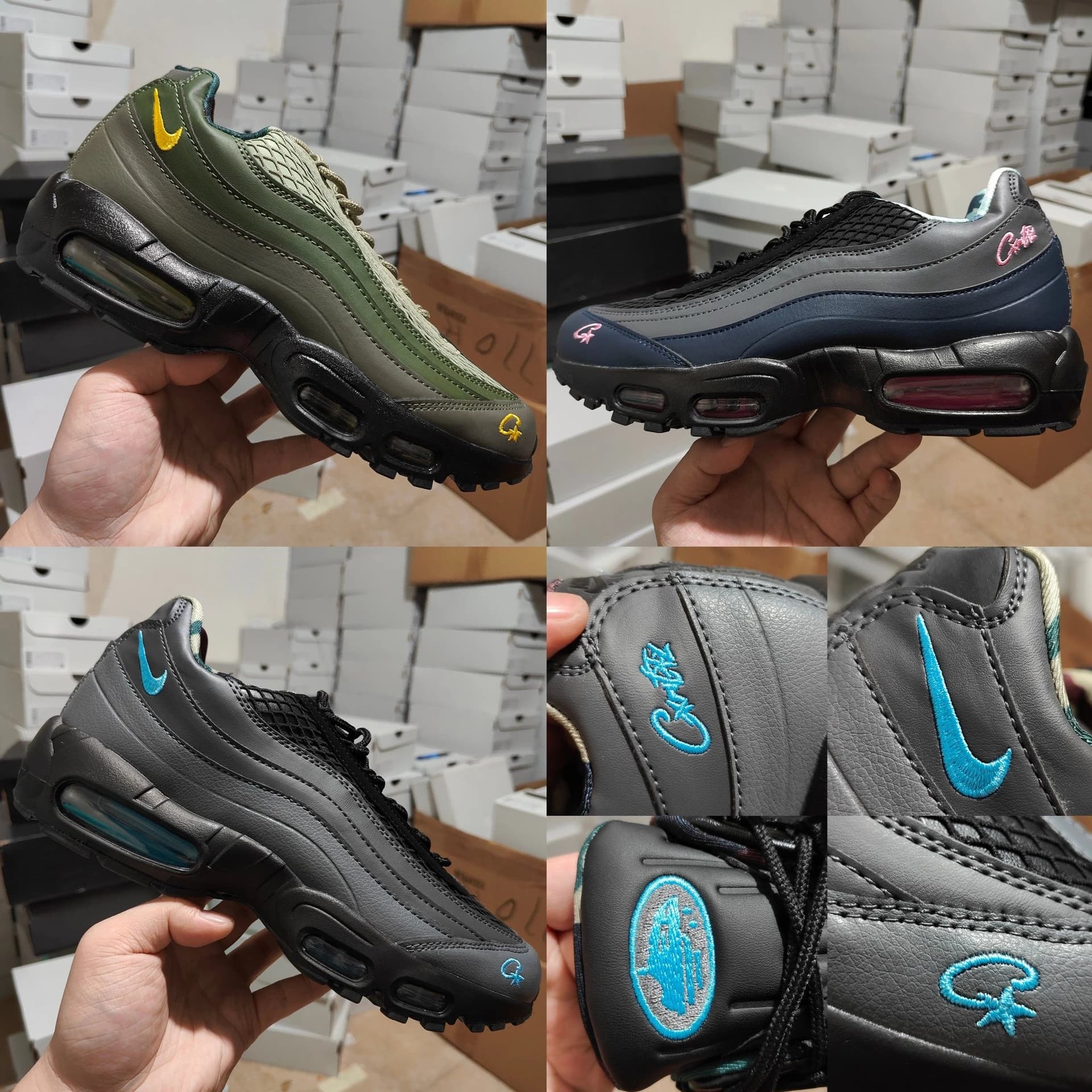 CORTEIZ x Nike Air Max 95 olive green/Black and blue color/Black and pink from Weidian