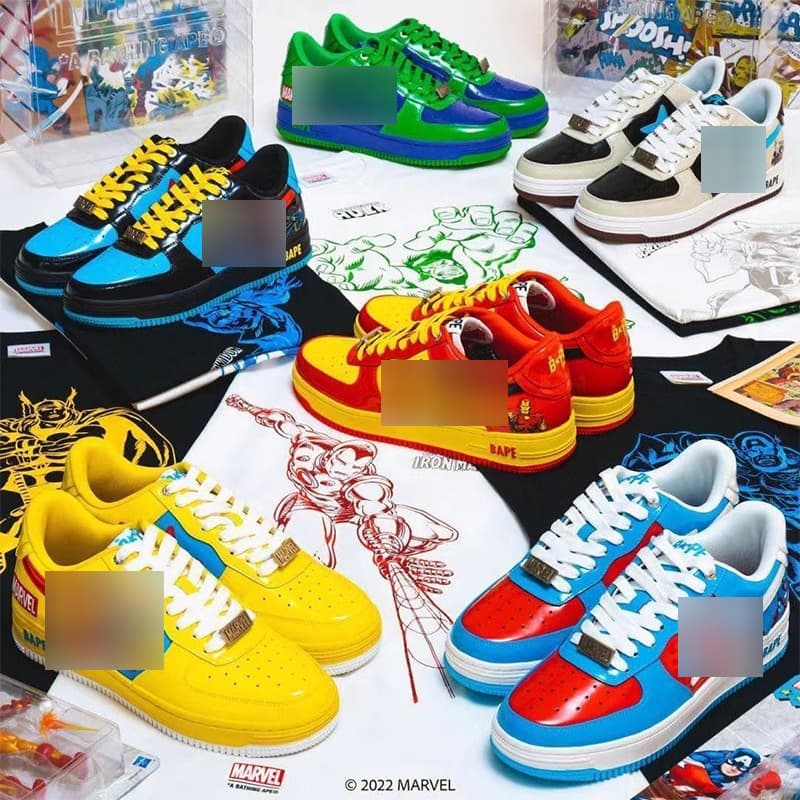 Putian Chunyuan BAPESTA full range of ape head co branded Marvel patent leather thick soled height enhancing low top men's and women's sneakers from 1688