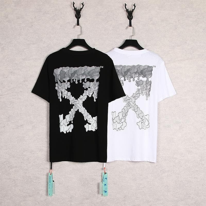 OW water drop arrow dissolving summer youth cotton non hooded casual loose collarless letter bottoming shirt from 1688