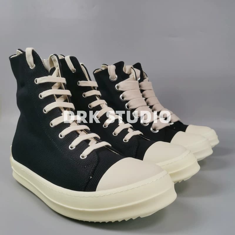 2022 new thick shoelaces RO sub line denim cloth back patch high top lace up men's and women's same style couple shoes from Taobao