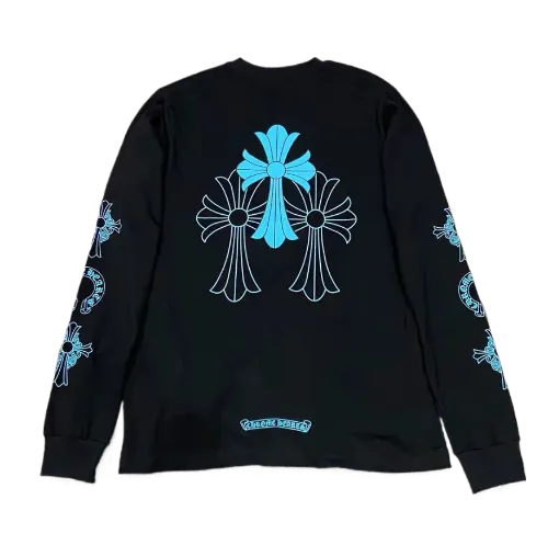 CHROME HEARTS BLUE LOGO LONG SLEEVE TEE - Main product image by FashionHunter