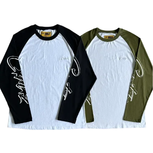 corteiz long sleeve tee Contrast color shoulder - Main product image by FashionHunter